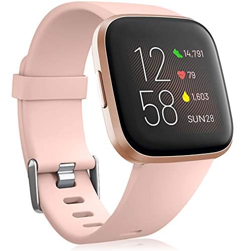 Oielai Silicone Sport Classic Strap for Fitbit Versa 2/Lite - SandPink