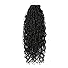 5packs NEW Goddess Locs Crochet Hair 18 Inch River Fauxs Locs Wavy Crochet With Curly Hair In Middle And Ends passion twist Synthetic Braiding Hair Extension (18 inch, Black)