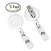 Retractable Badge Holder ID Card Holder Reel with Swivel-Back Alligator Clip White Pack of 5