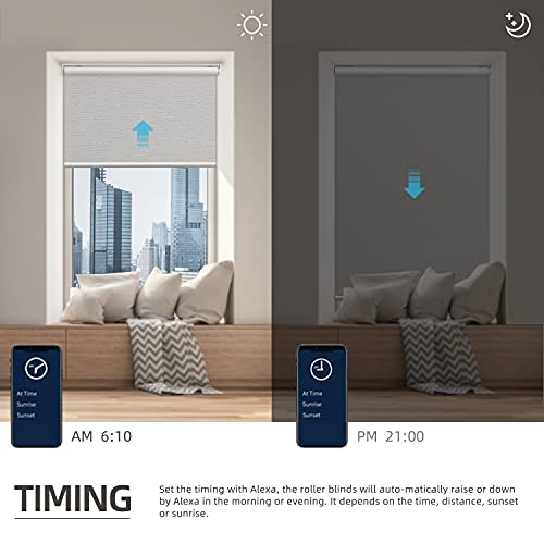 SmartWings Motorized Roller Shades,100 Blackout Rechargeable Motorized