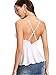 MAKEMECHIC Women's Sexy V Neck Backless Camisole Scalloped Peplum Cami Top White M