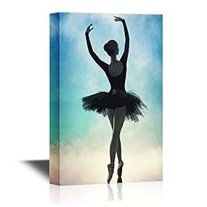 Canvas Wall Art - Back View of a Ballet Dancer - Gallery Wrap Modern Home Art | Ready to Hang - 12x18 inches