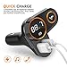 Bluetooth FM Transmitter for Car, (Rotating Design) Wireless Bluetooth FM Radio Adapter Car Kit with Hands-Free Calling, 5V/2.4A&2.4 Concealled Dual USB Charging Ports. (Black)