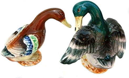 Duck and Drake Mallards Figurines Ceramic Salt and Pepper Shaker Set