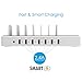 gofanco USB Charging Station 7 Port 65W 2.4A Fast Charging Smart IC Desktop Charging Organizer Charging Stand for iPhone, iPad, Smartphones, Tablets and Wearable Devices, White (USBCharge7P-W2)