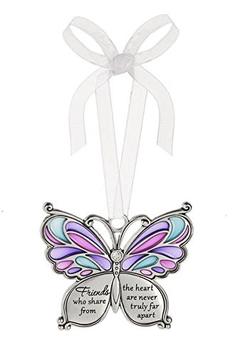 Ganz Butterfly Wishes Colored Ornament - Friends who share from the heart are never truly far apart