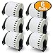 BETCKEY - Compatible DK-2205 Continuous Length 2-3/7" x 100'(62mm x 30.48m) Replacement Labels,Compatible with Brother QL Label Printers [6 Rolls with Refillable Cartridge Frame] primary