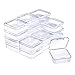 WXJ13 20 Pack Small Rectangle Clear Plastic Box Bead Storage Box with Flip Cover (2.1 x 2.1 x 0.8 Inch)