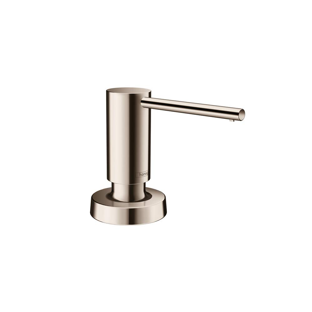 Photo 1 of hansgrohe Bath and Kitchen Sink Soap Dispenser, Talis 4-inch, Modern Soap Dispenser in Polished Nickel