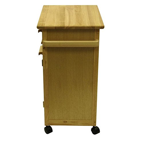 Winsome Wood Single Drawer Kitchen Cabinet Storage Cart, Natural - Thumbnail 2