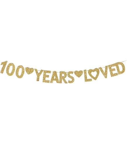 Rot-goldenes Banner „Happy 100 Years“ – Glitzer-Deko Für Den 100. Geburtstag
