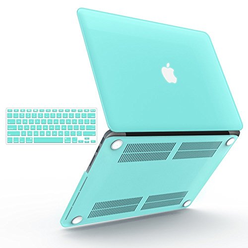 iBenzer Basic Soft-Touch Series Plastic Hard Case &amp; Keyboard Cover for Apple Old Macbook Pro 13-inch 13'' with Retina Display A1425/1502 (Teal)