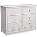 Delta Children Bennington Elite 6 Drawer Dresser, Bianca White