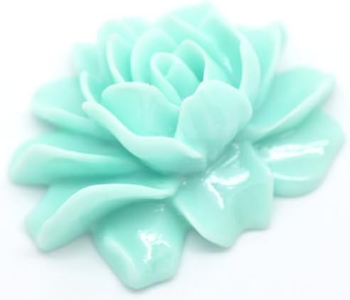 20 Pcs Skyblue Resin Rose Scrapbook Embellishments Crafts Jewelry Making Findings DIY 4.6cm x 3.6cm