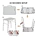 REDCAMP Small Camping Table 2 Foot, Portable Aluminum Folding Table Adjustable Height Lightweight for Picnic Beach Outdoor Indoor, White 24 x 16 inch (3 Heights)