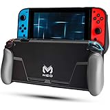 MEO Protective Case Compatible With Nintendo Switch [Stores 2 Games] Change the Grip Color [Gray / blue / red] Soft Cover Gamepad Case with Shock Absorption
