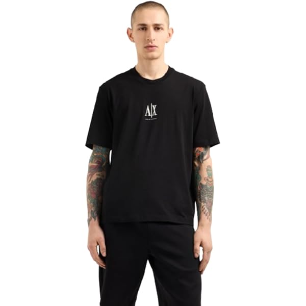 Armani Exchange Men's Logo Tape Tshirt, Black, X-Small Armani Exchange Men's Logo Tape Tshirt, Black, X-Small