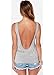 Bestisun Women's Boat Neck Straps Backless Sexy Black Short Tshirt Casual Tank Tops Gray M