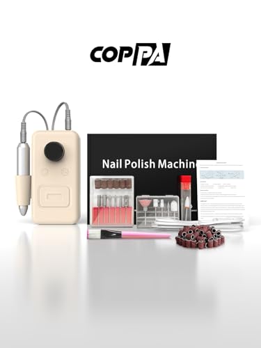 COPPA Professional Nail Lathe, NDK106 Electric Nail File with 12 Bits 31 Bands, 45000 RPM Adjustable Speed Nail Drill Kit for Polishing and Removal of Acrylic Nails, Salon & Home