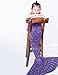 NOPTEG Kids Mermaid Sleeping Funny Blanket Crocheted Sofa Sleeping Bag Birthday Gift with Scale for Camping,Sleeping,Reading,Car Trip (Deep Purple)