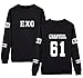 Kpop EXO Black Sweater Long Sleeve Hoody Pullover Sweatershirt