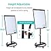 DexBoard 40 X 28 Inch Mobile Magnetic Whiteboard, Height Adjustable Dry Erase Easel on Rolling Stand with Flipchart Easel Pad, Magnets & Eraser, Black