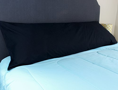 100% Cotton Body Pillow Case Cover (Black); 20 x 54 Inches - Thumbnail 3