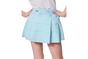 AugIris Girls Pleated Tennis Skirts High Waisted Athletic Golf Skorts with Pockets School Skirt Built in Shorts for Teen Kids