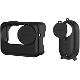 BTG Silicone Protective Cover with Lens Cap for Insta360 Go 3S Accessories Silicone Case Housing (Black)