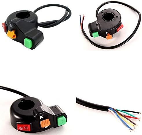 Sandy Cowper Motorcycle Switches 7/8" Motorcycle Switches Universal 3 in1 ATV Scooter Horn Turn Signals On/Off Button Light 22mm Handlebars Switch