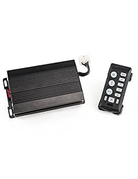 Yhaavale 6203 - Amplificador de coche para sirena de policía y altavoz plano de metal ultradelgado, DC12 V, 100 W, multitonos, mando a distancia de mano con micrófono, altavoz, sistema electrónico de emergencia PA