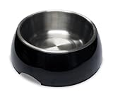 Petmate Stainless Style Bowl Medium, Black/Stainless Steel