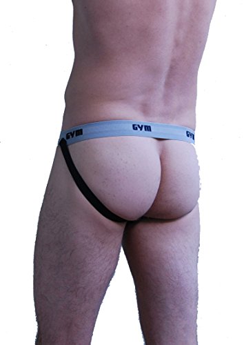 GYM 1" Waistband Swim/Run Jockstrap (XX-Large, Black)