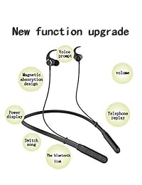 Auriculares inalámbricos Bluetooth a prueba de sudor CSR4.1 HiFi Bass estéreo con aislamiento de ruido para auriculares de neakband con micrófono