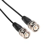 Amphenol CO-174BNCX200-004 Black RG174 Coaxial Cable, 50 Ohm, BNC Male to BNC Male, 4'