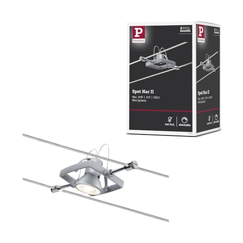 Paulmann 94132 Cable Lighting System – Mac II Single Spot Light Extension Max 10 Watt Matt Chrome Wire Cable Lighting System Without Bulbs — image 1