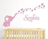 Name Elephant Bubbles Wall Decal Girl Nursery Decor