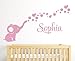 Name Elephant Bubbles Wall Decal Girl Nursery Decor