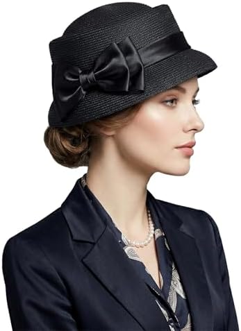 Women\'s Wool Felt Ribbon French Fashion Vintage Millinery Beret Hats Black Women Wool Felt Ribbon French Fashion Vintage Millinery  main image 2