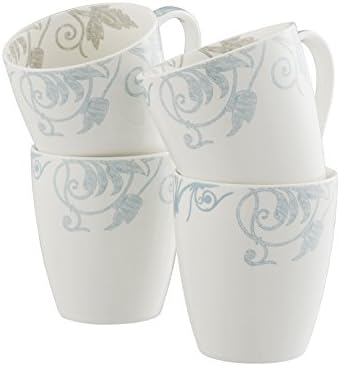 Belleek Novello 4 Mugs Set, Duck Egg