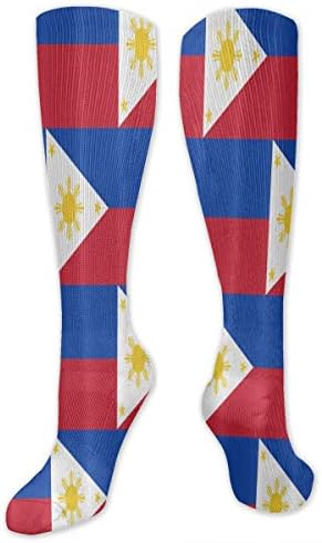 Tuooluo Liner Philippines Flag Compression Socks,Knee High Socks,Funny Socks Women Men - Best Medical,Sports,Running, Nurses,Maternity,Pregnancy,Travel & Flight Socks