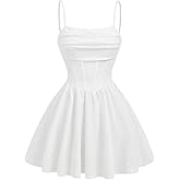 SHENHE Girl's Spaghetti Strap Corset Dress Pleated A Line Fit and Flare Cami Dress