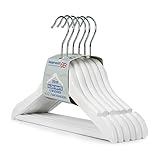 Hangerworld Children's Wooden 30cm Non Slip Trouser Hangers for Baby & Toddler, Pack of 6, White