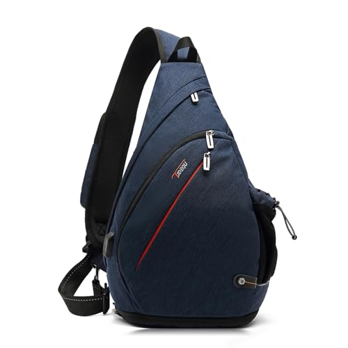 TUDEQU Sling Bag Herren Groß,8 Pockets Schulterrucksack,19L Sling Rucksack,Umhängetasche,Schultertasche,umhängerucksack