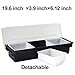 SHANGPEIXUAN Condiment Caddy with Lid Dispenser Tray Bar Fruit Caddy 3 Tray Plastic Garnish Station Great for Home Restaurant Buffets Bars Picnics Refrigerator Barbecue Catering