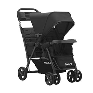 Joovy Caboose Too Ultralight Graphite Stand-On Double Stroller with Universal Car Seat Adapter, 3-Way Reclining Seats…
