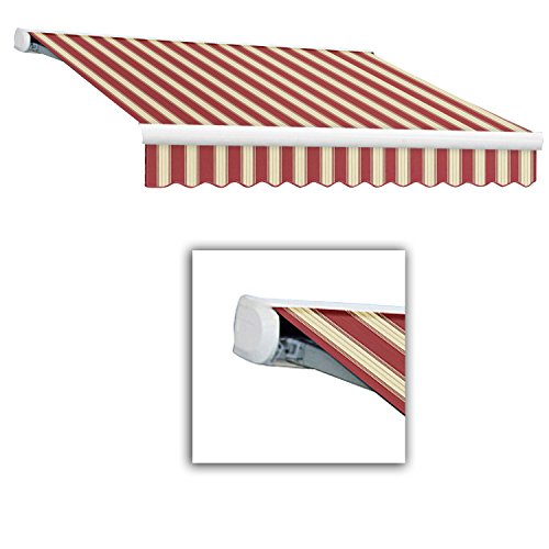 UPC 731478941693, Awntech 18-Feet Key West Full-Cassette Right Motor with Remote Retractable Awning, 120-Inch Projection, Burgundy/White