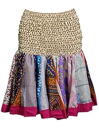Women's Printed Flirty Trendy Ruched Waist Summer Skater Mini Skirts One Size