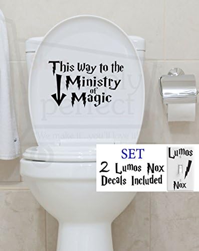 Harry Potter This Way to the Ministry of Magic Text with Arrow Bathroom Toilet Decal