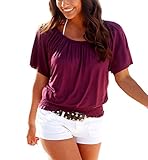 FACE N FACE Summer Short Sleeve Tunic Top Tee Round Neck Blouse